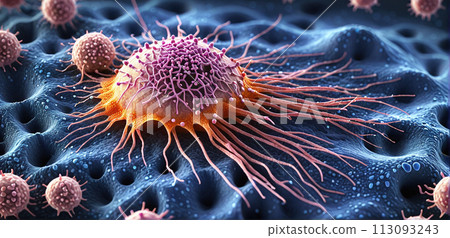 Migrating and spreading cancerous cell into organic tissue Migrating and spreading cancerous cell into organic tissue 113093243