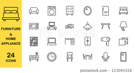家具和家電圖標集 113093328