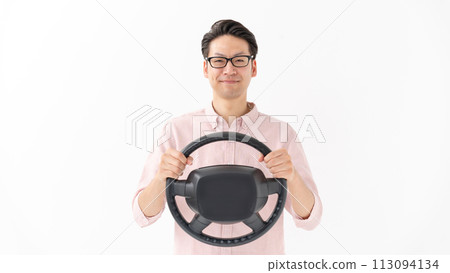 A man holding a handle A man holding a handle 113094134