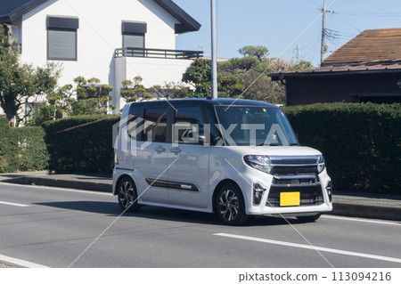 Tall Wagon Minivan Road Driving 113094216