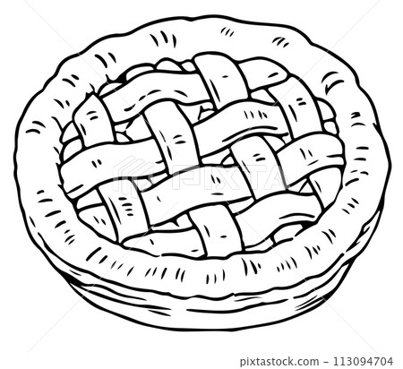 apple pie line drawing 113094704