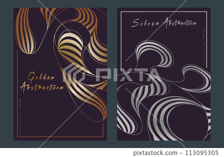 A pattern of wavy lines. Template for interior design, packaging, social networks. An idea for creative design 113095305