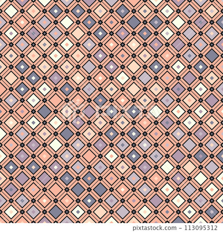 Colorful seamless pattern. Composition of colored geometric elements for backgrounds, textures, prints and creative design Colorful seamless pattern. Composition of colored geometric elements for backgrounds, textures, prints and creative design 113095312