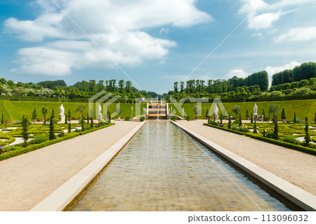 View of Frederiksborg castle park in Hillerod, Denmark 113096032