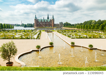 View of Frederiksborg castle with park in Hillerod, Denmark View of Frederiksborg castle with park in Hillerod, Denmark 113096043