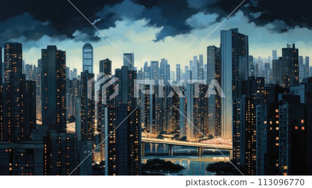 中國的摩天大樓夜景_2 中國的摩天大樓夜景_2 113096770