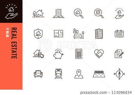 20-piece set of real estate icons 20-piece set of real estate icons 113096834