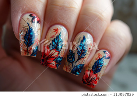 The Allure of Boho Elegance Exquisite Dreamcatcher Nail Art for the Stylish 113097029