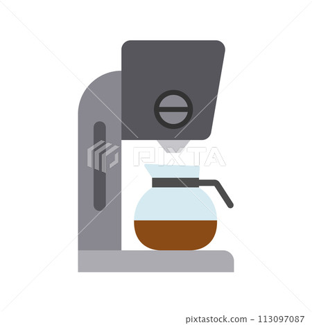 Drip coffee maker icon. Office coffee machine in flat style. 113097087
