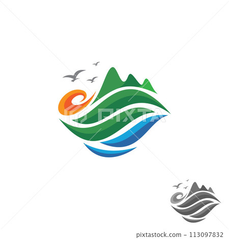 Mountain design in abstract and colorful style Mountain design in abstract and colorful style 113097832
