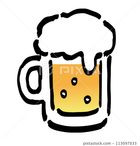 簡單的啤酒手繪插畫 113097833