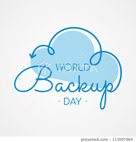 Typography for World Backup Day cloud arrow 113097864