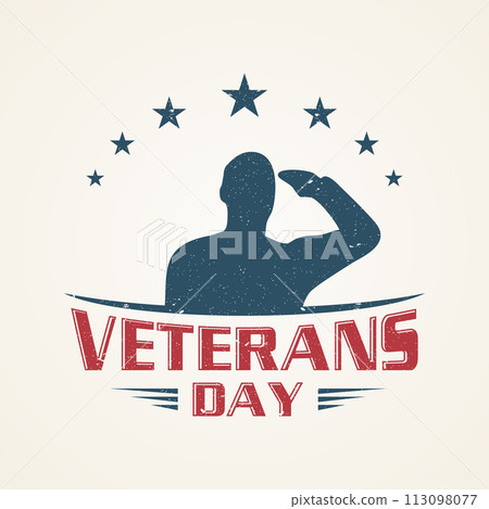 Vintage emblem design Veterans day concept background Vintage emblem design Veterans day concept background 113098077