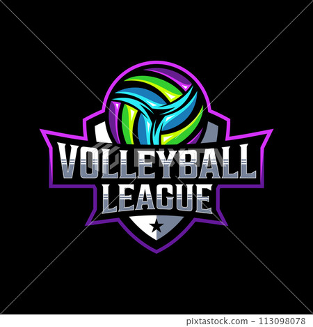Volleyball League vector mascot esport logo design modern style 113098078