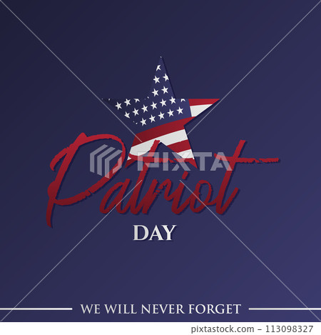 Patriot Day template background with star USA flag Patriot Day template background with star USA flag 113098327