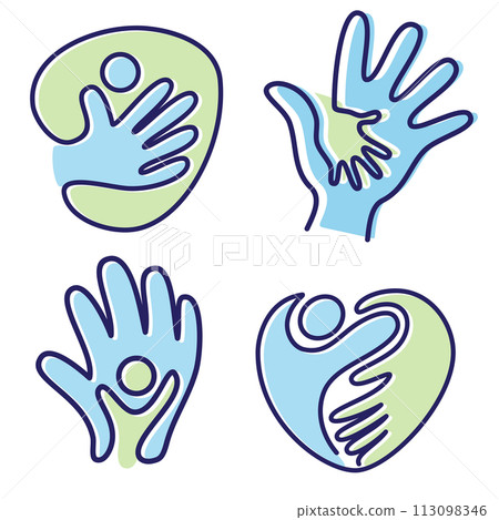 Set of pictogram icon vector people hand icon symbol with bold outline Set of pictogram icon vector people hand icon symbol with bold outline 113098346