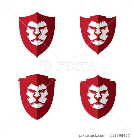 Vector illustration lion head with different shield for your best business symbol 113098435