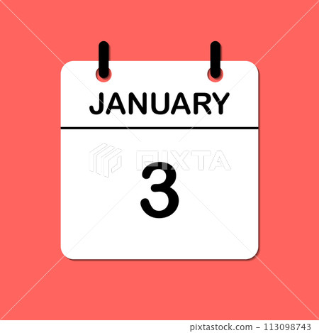 January 3. Daily Calendar icon for design. Simple design for business brochure, flyer, print media, advertisement. Easily editable January 3. Daily Calendar icon for design. Simple design for business brochure, flyer, print media, advertisement. Easily editable 113098743