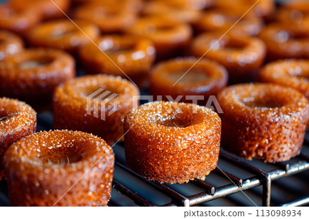 Black treacle financiers cake, elegant French pastries with a veil of powdered sugar the dark cakes Black treacle financiers cake, elegant French pastries with a veil of powdered sugar the dark cakes 113098934