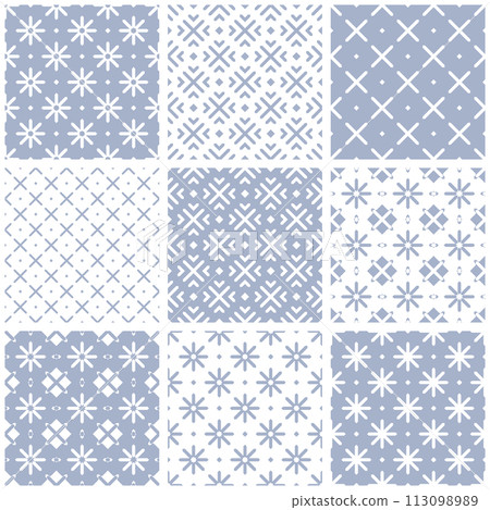 Set of Abstract Seamless Geometric Patterns. Vector Art. 113098989