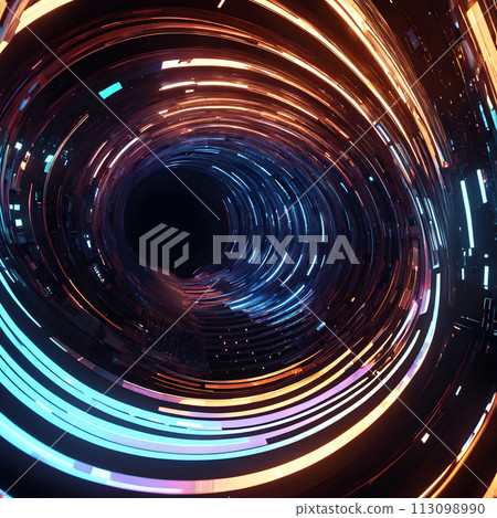 A digital illustration depicting multidimensional space travel - with copy space. A digital illustration depicting multidimensional space travel - with copy space. 113098990