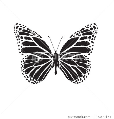 Black butterfly icon  113099165
