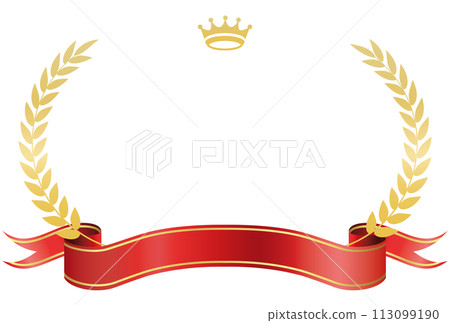 絲帶和月桂樹的簡單框架 113099190