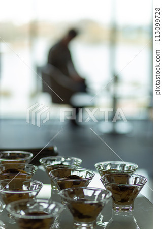 Vases with pudding at a banquet Vases with pudding at a banquet 113099728