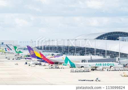 [Kansai International Airport] Terminal 1 building seen from Kansai Airport Observation Hall Sky View 113099824