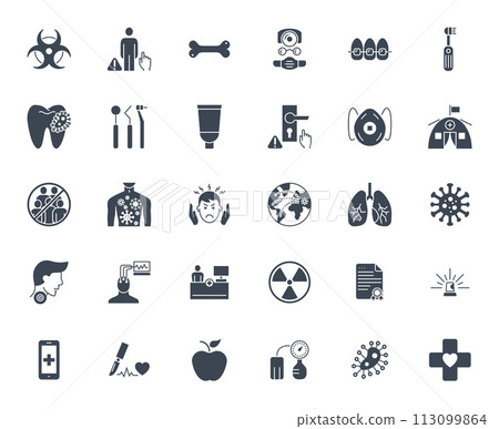 Medical Vector Icons Set Medical Vector Icons Set 113099864