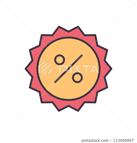 Percent Badge related vector icon Percent Badge related vector icon 113099867