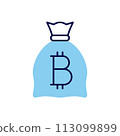 Money Bag with Bitcoin related vector icon 113099899
