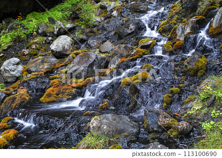 Hokkaido / The only place in the world where the manganese oxide formation phenomenon can be confirmed on earth: Onneto Hot Spring Falls 113100690