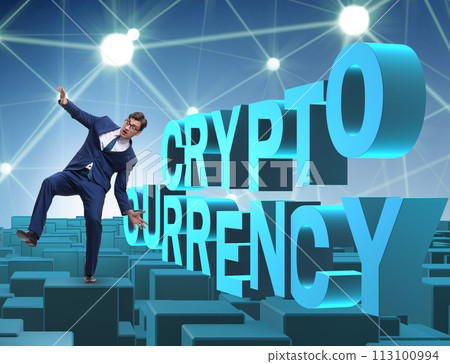 Businessman confused about all cryptocurrencies 113100994