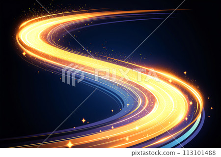 Background with flowing sparkling light wrapped in shine 113101488