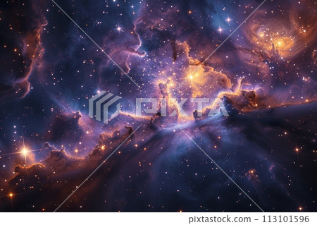 描繪恆星誕生與消亡的太空畫卷：人工智慧生成的無限宇宙充滿活力的藝術品 132 113101596