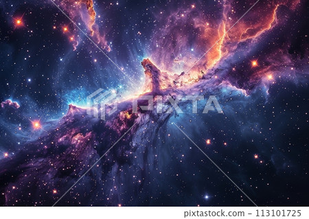 描繪恆星誕生和消亡的太空畫卷：人工智慧生成的充滿活力的無限宇宙藝術品 93 113101725