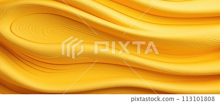 Detailed and captivating, an abstract closeup of organic yellow wooden waving waves on a wall, Ai Generated. 113101808