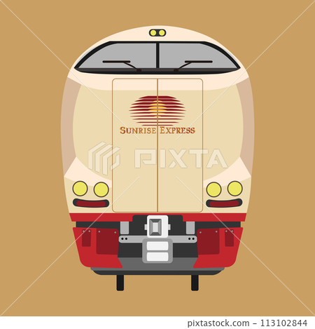 Illustration of the front of Sunrise Express with background 113102844