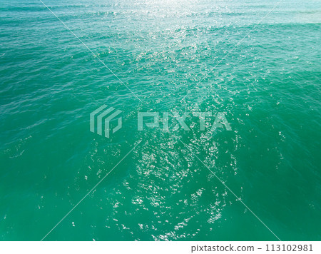 Summer sea waves nature background,Drone aerial view ocean background 113102981