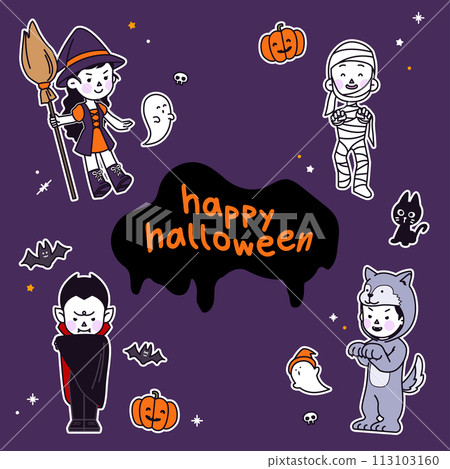 illustration of ghosts related to Halloween 113103160