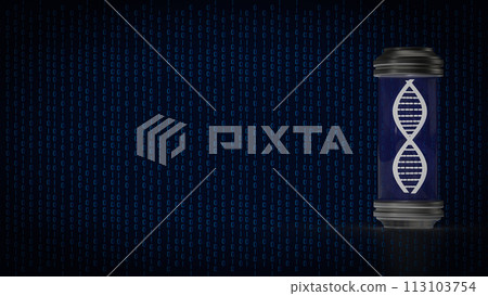 The DNA in Glass tube for Sci or education concept 3d rendering. 113103754
