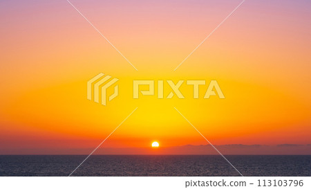 Sunset and sea (at Onodate Park, Kashiwazaki City) 113103796