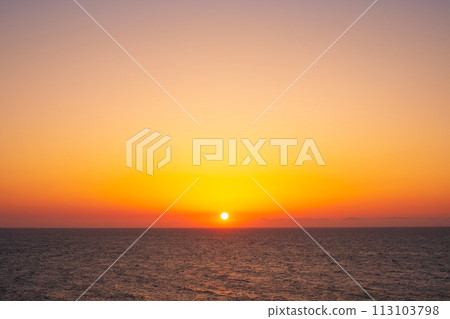 Sunset and sea (at Onodate Park, Kashiwazaki City) 113103798