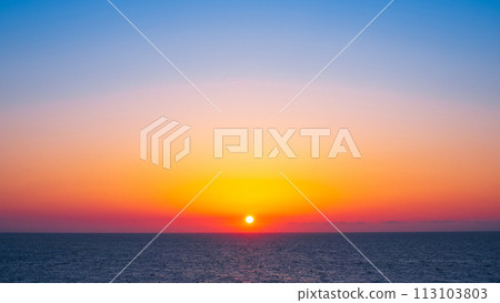 Sunset and sea (at Onodate Park, Kashiwazaki City) 113103803