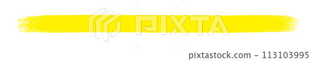 Rough hand-drawn yellow lines - simple design material with straight lines drawn with a brush 113103995