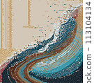 Watercolor style pop Japanese pattern 113104134