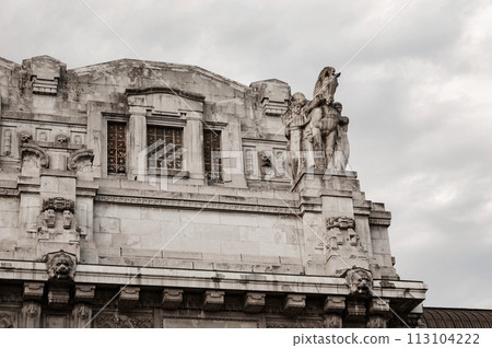 Central railway station, Stazione Centrale in Milan, Italy 113104222