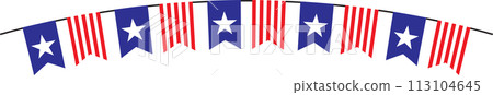 The USA flag border  for celebration or holiday concept. 113104645