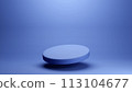 3D blue floating podium product showcase display empty space background 113104677